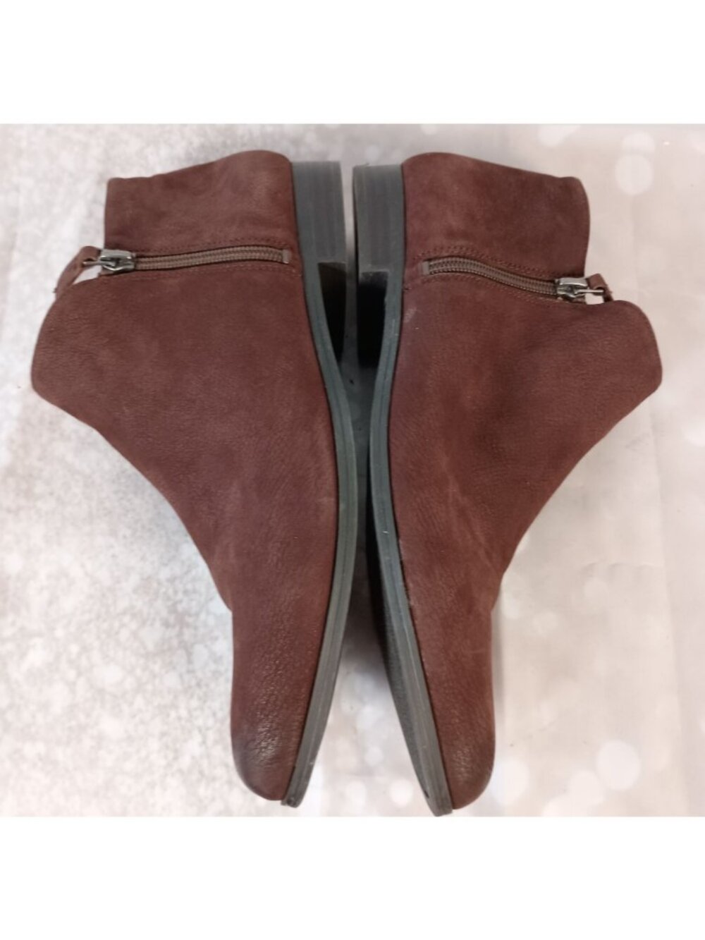 Franco Sarto Kingston Bootie Burgundy Suede Ankle Boots Women Size 10 - Picture 5 of 11
